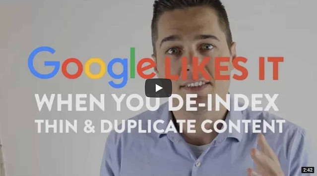 De-index thin and Duplicate Content for SEO - Google Likes it video