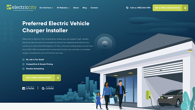 Contractor Illustration Website Design Examples