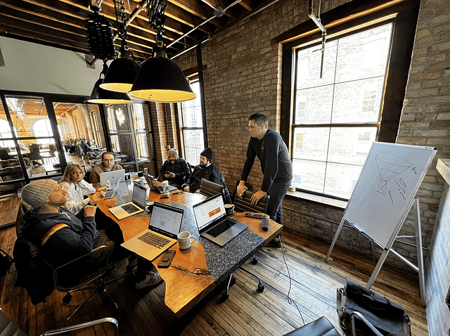 Man in meeting room