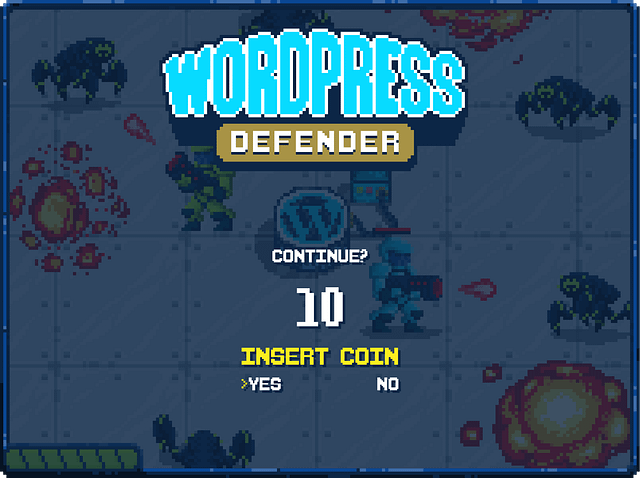 Introducing "WordPress Defender" on Hook Agency's website: a dynamic guide to mastering WordPress maintenance for 2024. Engage in this electrifying digital journey featuring pixel robots, explosions, and a countdown screen prompting you to take action. Choose your path wisely—secure your website and enhance its performance by selecting "Yes." Step up to the challenge!