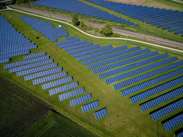 Solar panels in a field. Solar company names