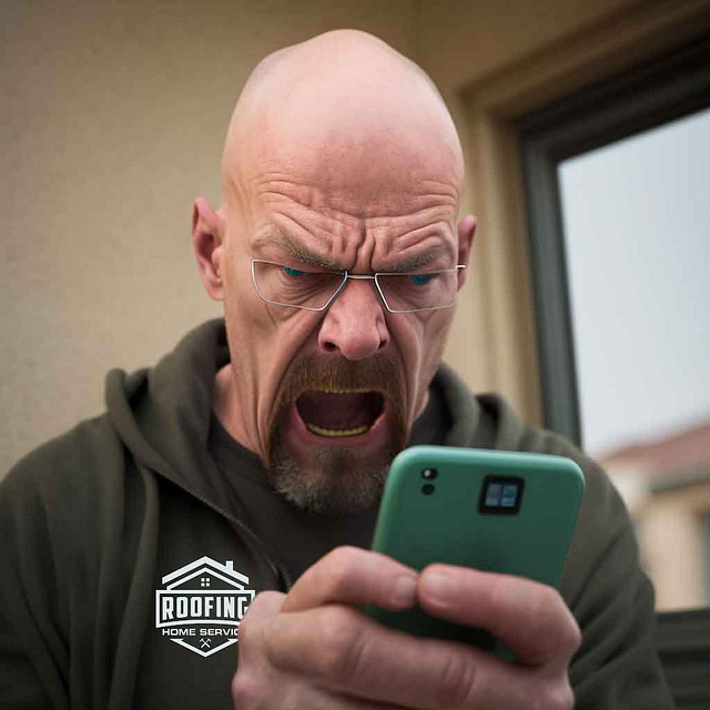How to Stop Angi Leads Home Advsior calls image: Walter White from breaking bad mad at phonecall