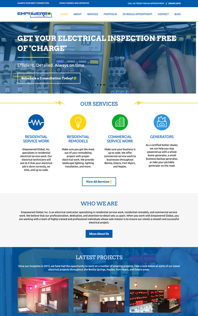 Electrical web design contractors