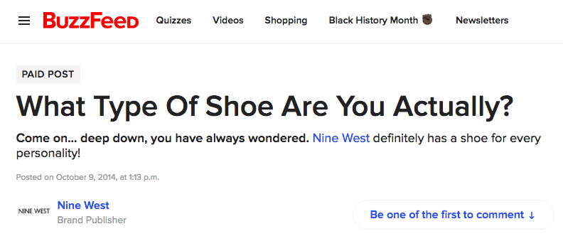 buzzfeed shoe quiz