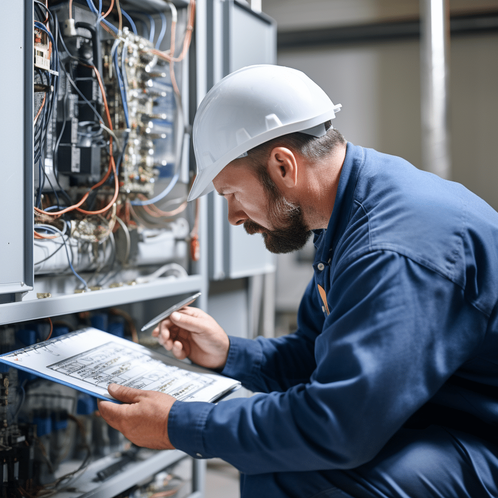 A group of HVAC technicians discussing the ROI of investing in HVAC training