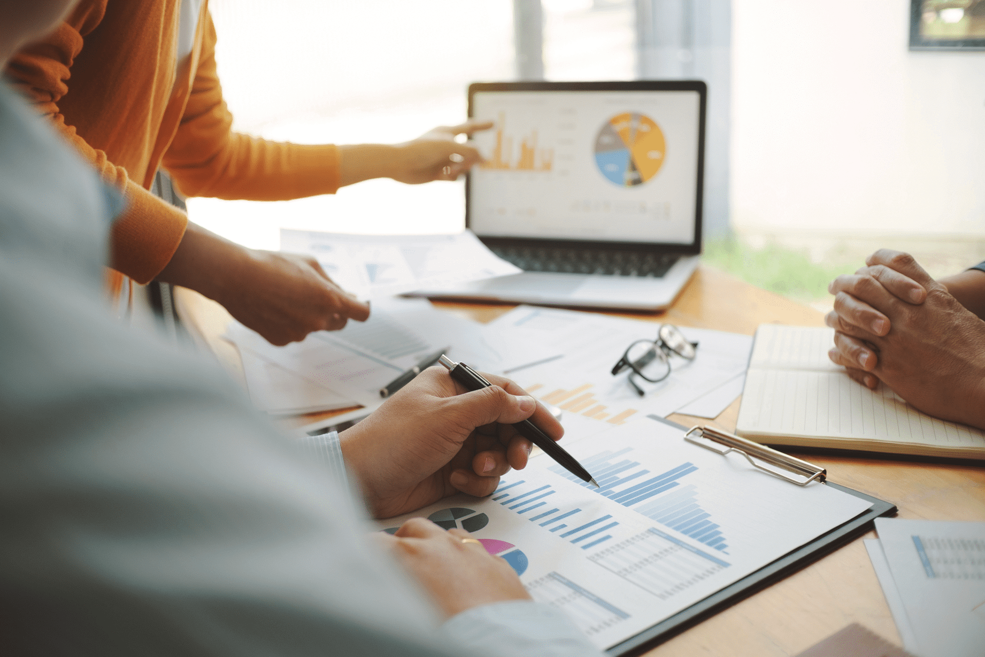 A HVAC technician working on an air conditioning unit