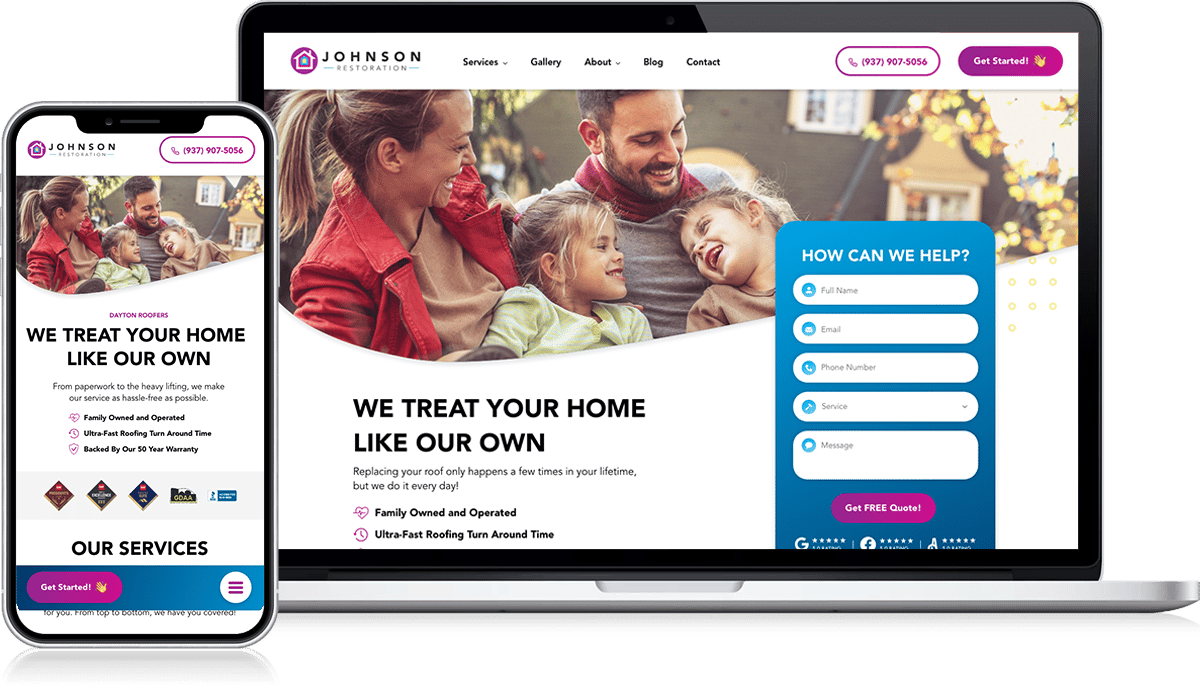 Roofing Website Design, Feminine Examples 2024, Beautiful Hipster Modern Flat Roof Web Design project case study