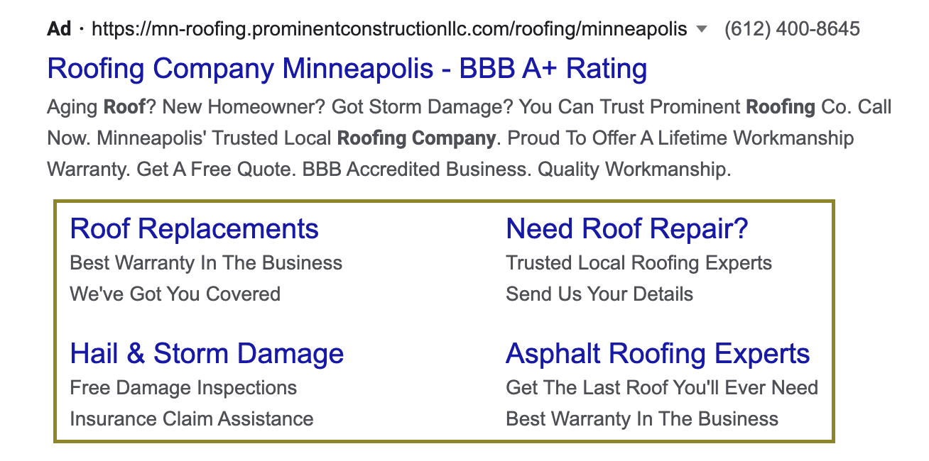 sitelink extension ppc ads