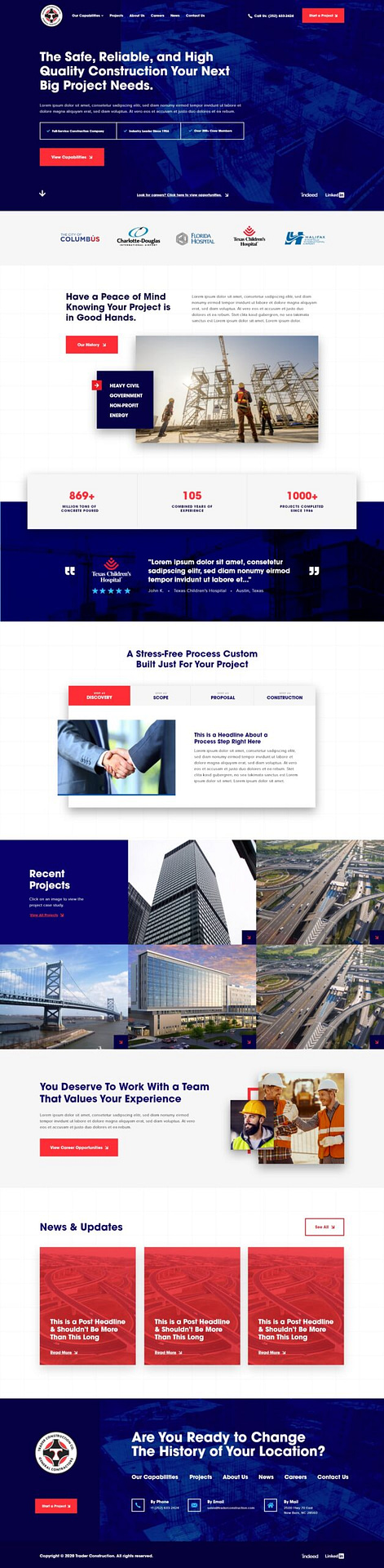 Trader Construction - Construction Company Website Design