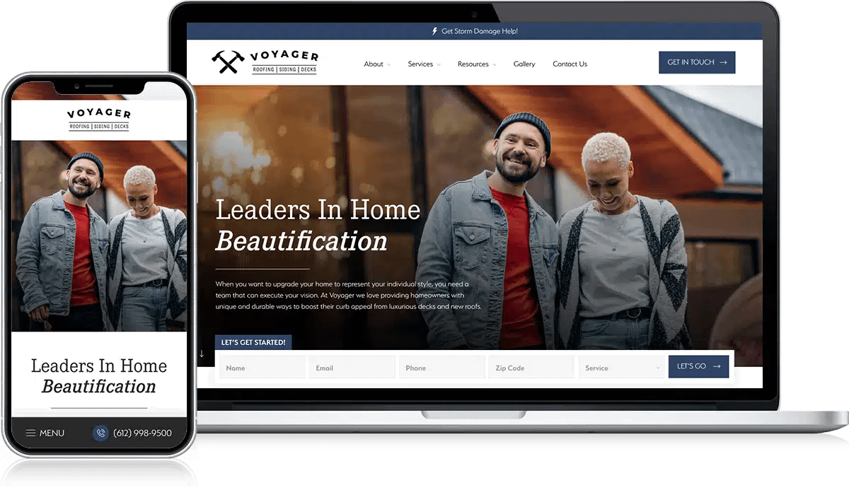 Voyager Website - Roofing Website Design Examples