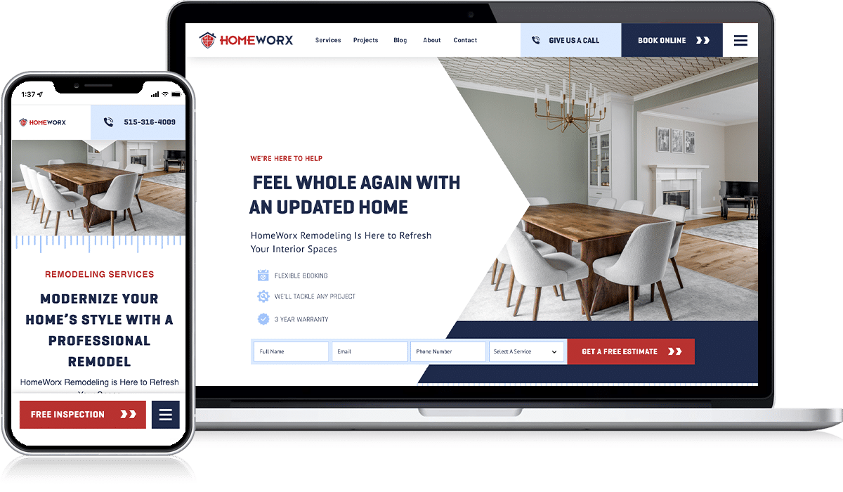 Home Services Website Design Examples Inspiration, Home Services Marketing