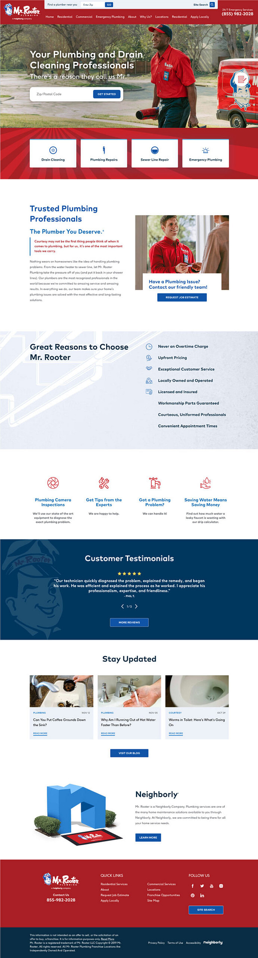 Mr Rooter Plumbing - Website Design Inspiration for Plumbers