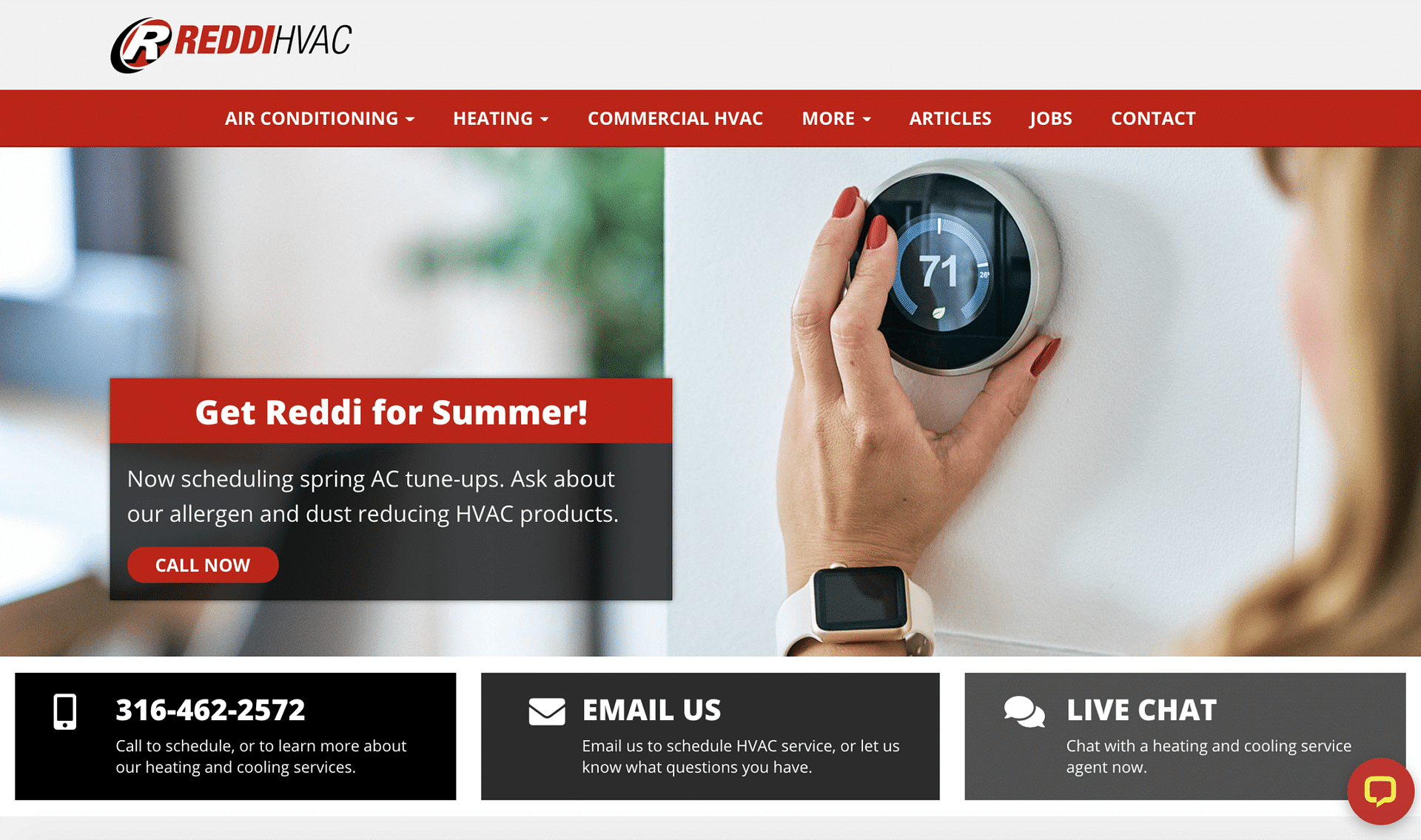 Reddi HVAC - Heating and Air Website Design Inspiration