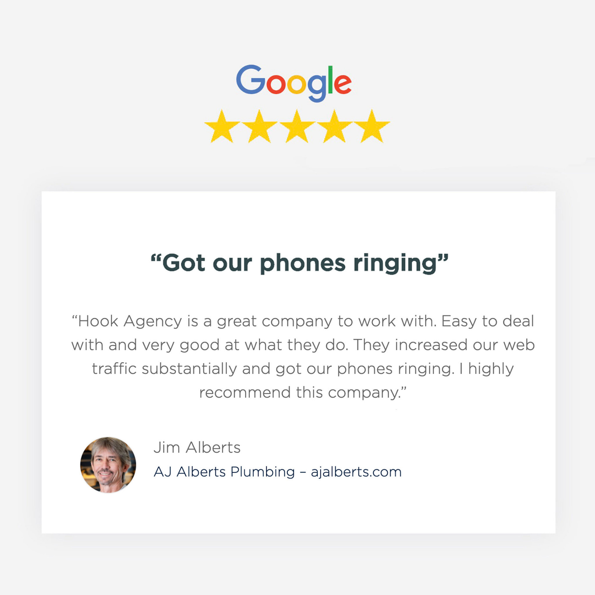 Plumbing Website Design Inspiration - Testimonial for Plumbing Search Engine Optimization Services