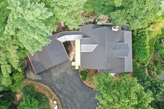New metal roof installation