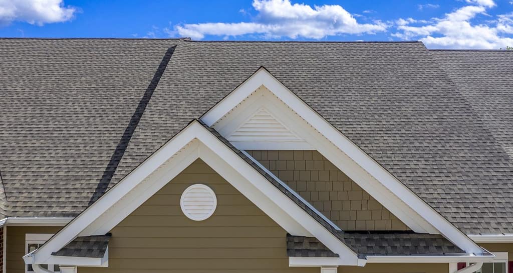 pvc trim boards grey shingles roof white edge
