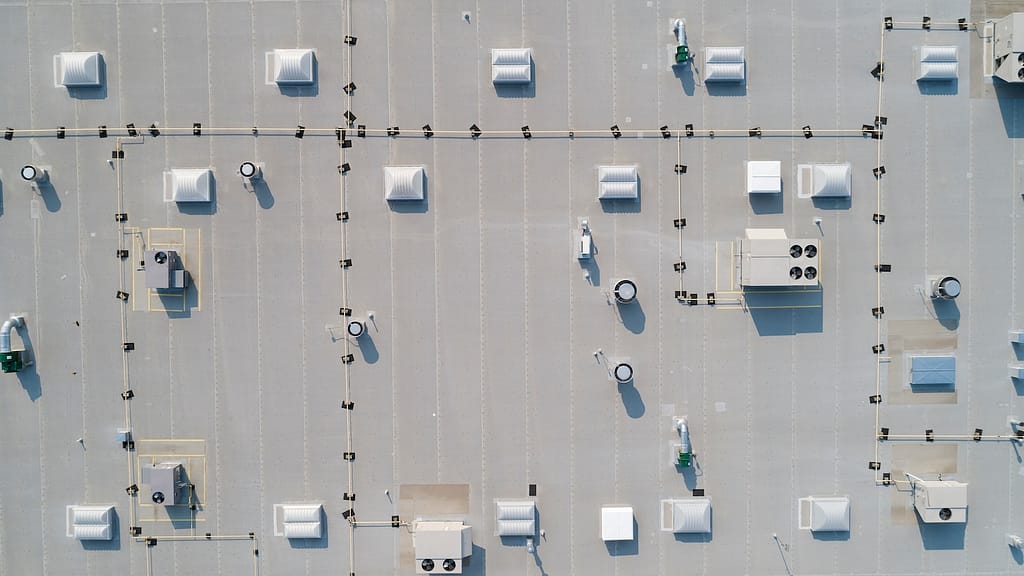 aerial view of tpo roofing gladwyne