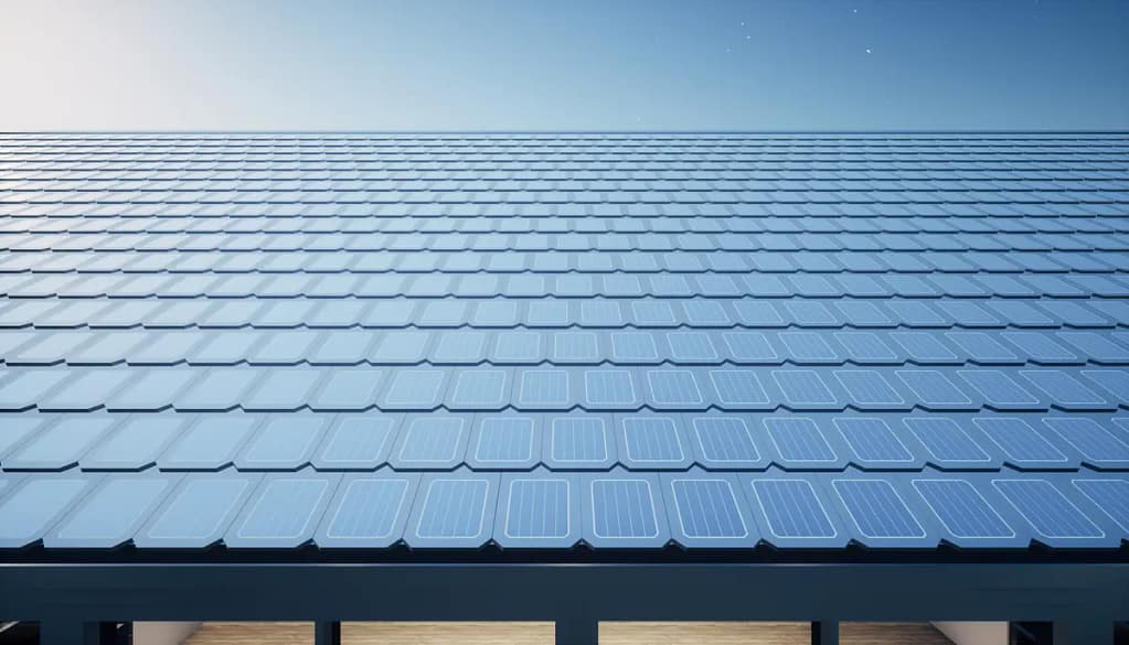 roof with solar shingles
