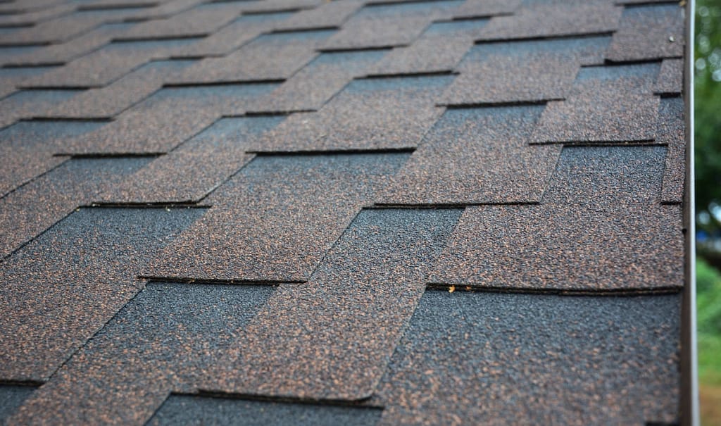 close up of architectural shingles