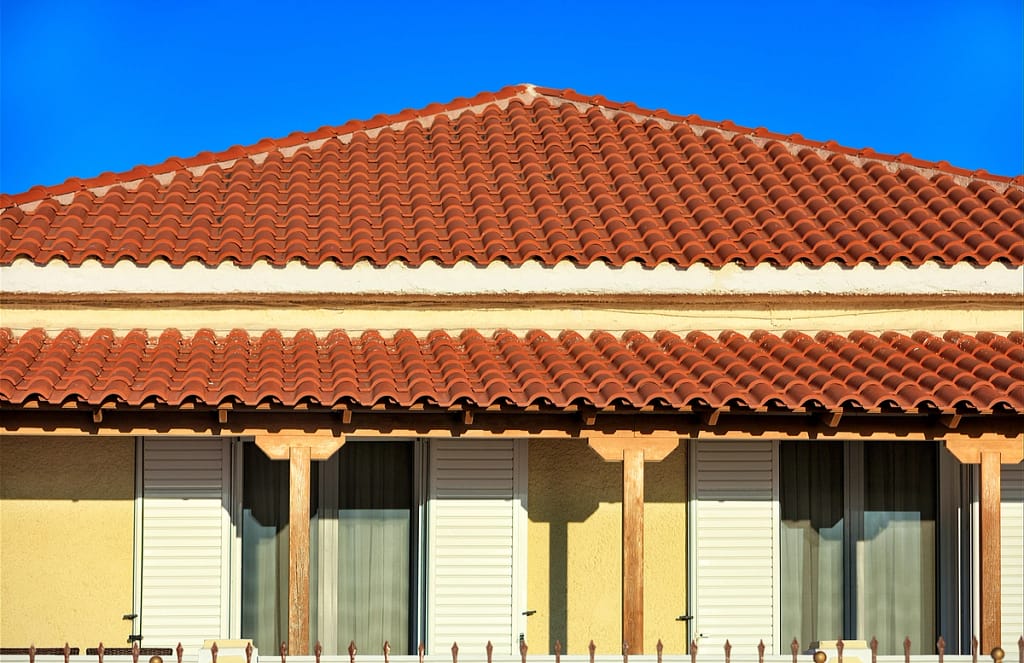 orange tile roof clay