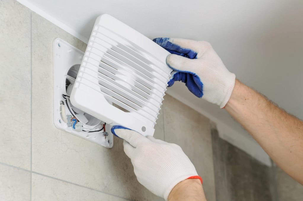 installing an exhaust fan to prevent thermal tracking and thermal bridging