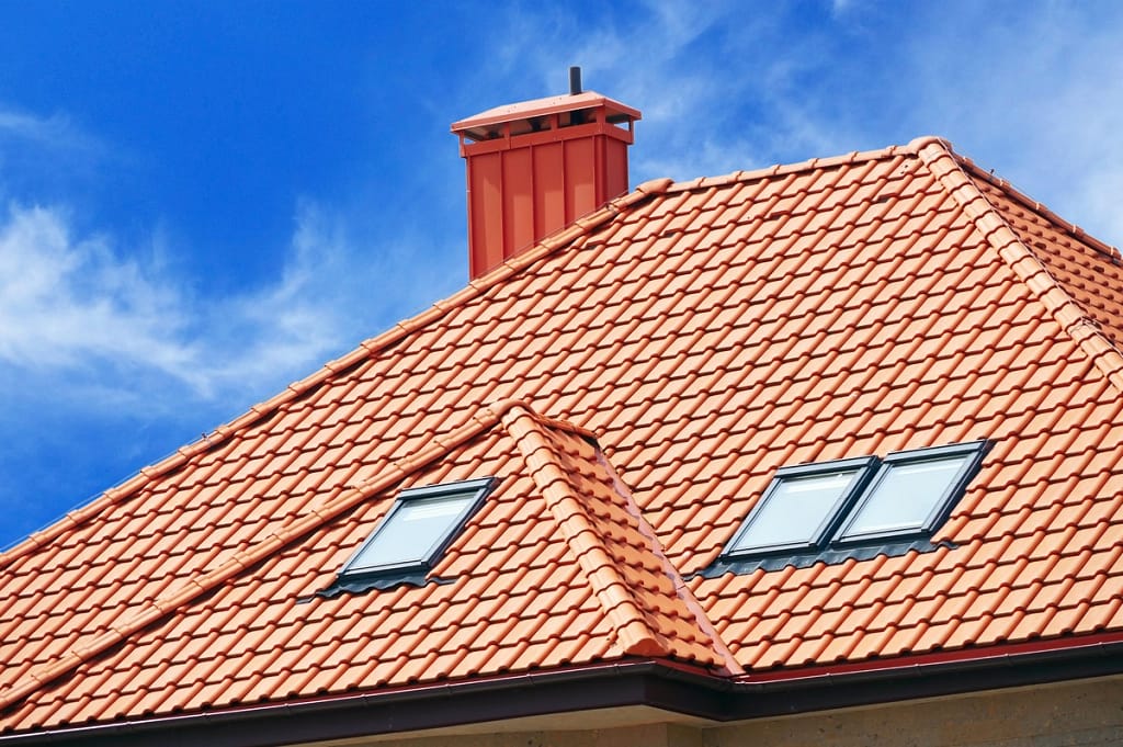 orange tile roof on home