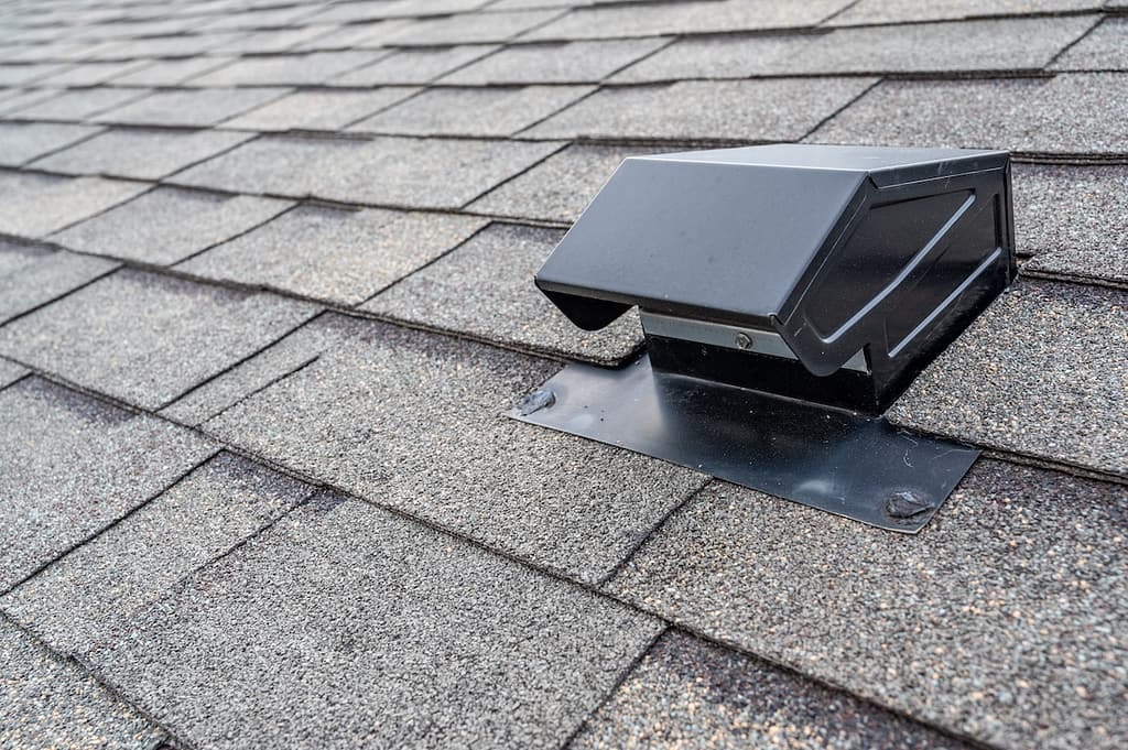 typical static passive vent installation on a residential roof
