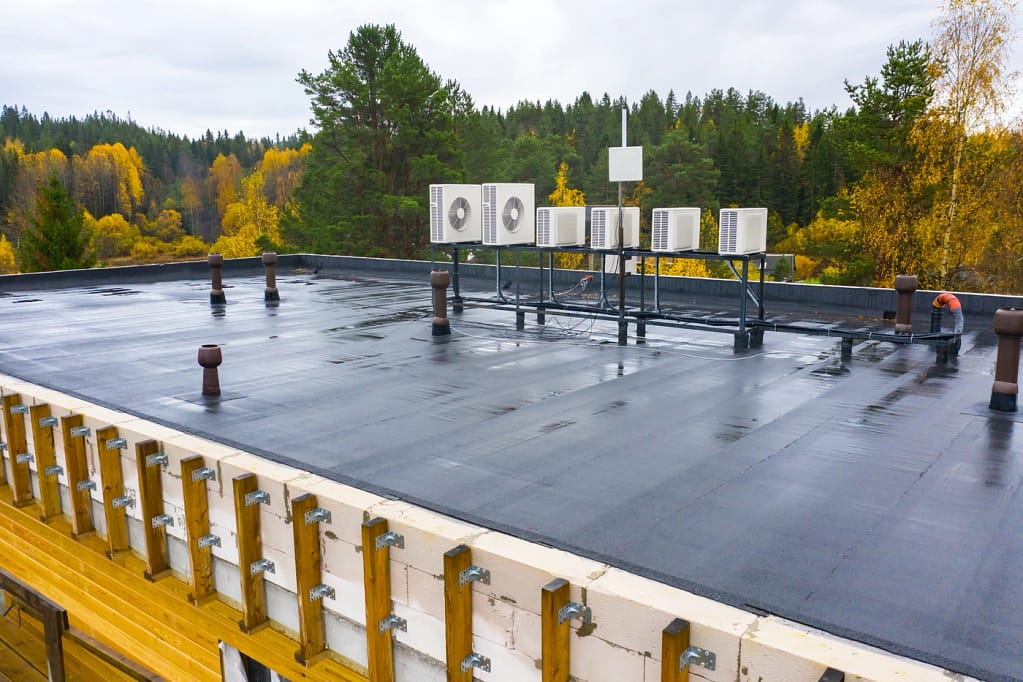 close up of epdm roof installation in pennsylvania