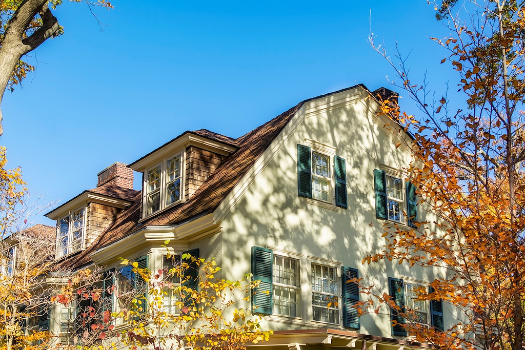 Classic american style house with gambrel roof