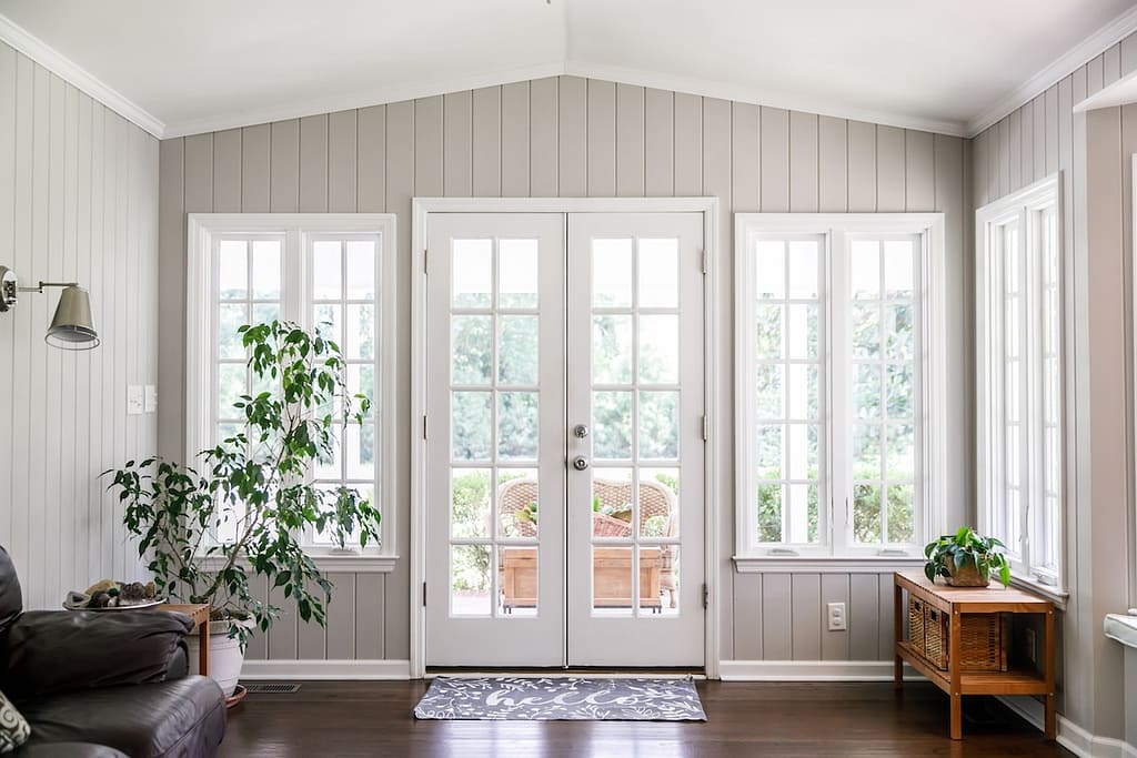 white windows living room