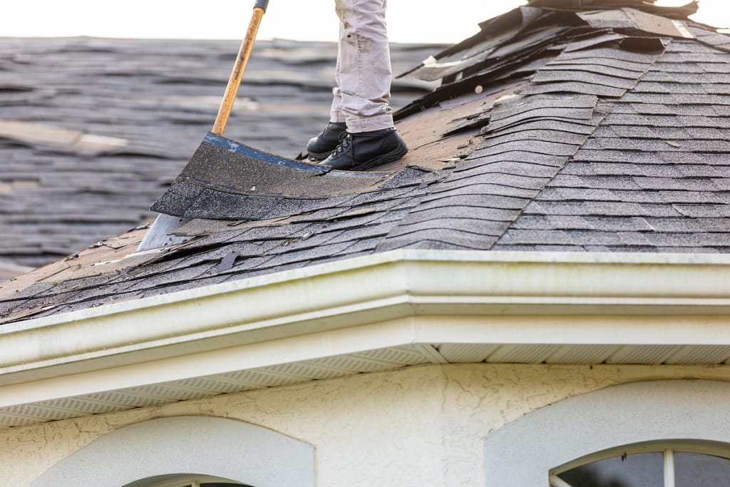 ripping up shingles