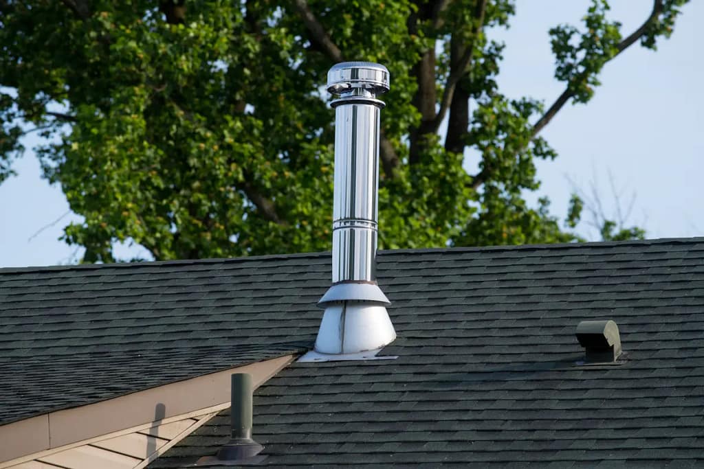 tall shiny roof vent