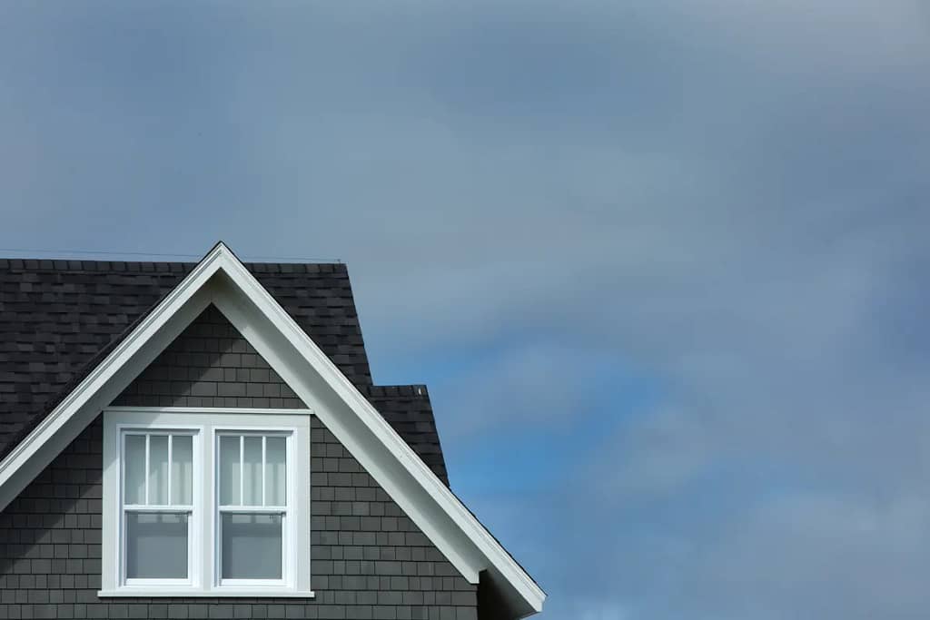 roof peak and stormy sky