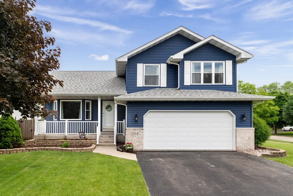 navy colored house