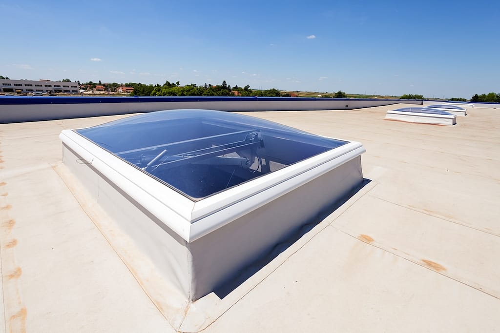 flat roof with skylight commercial building exton pa