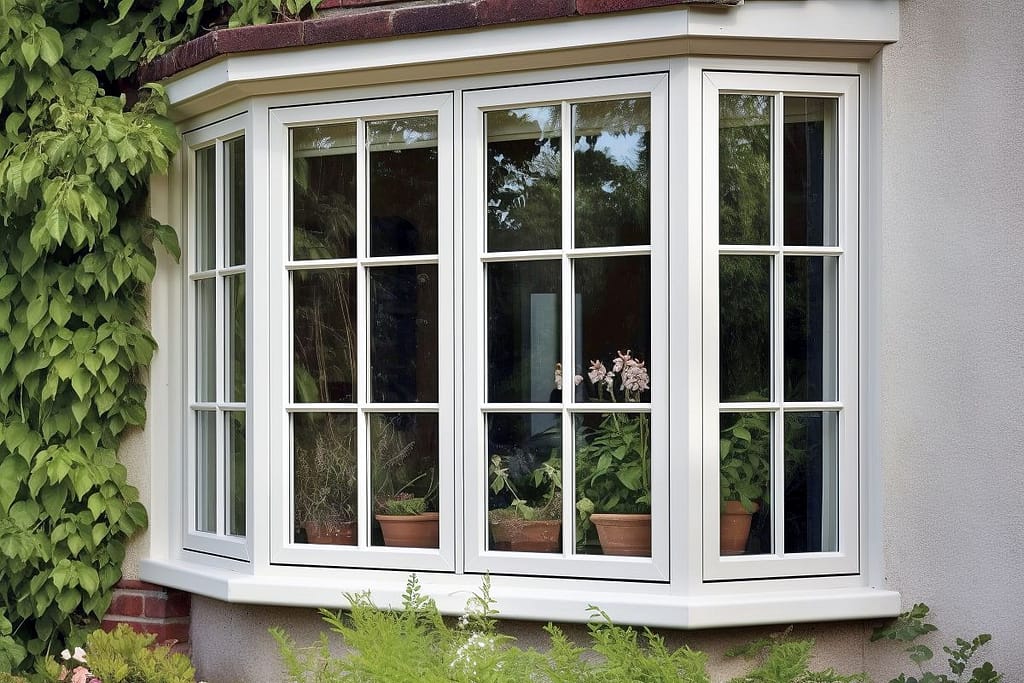 bay window with plants