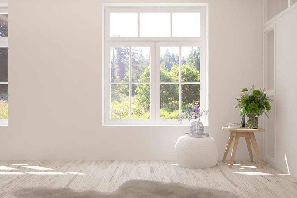 bright room with a big white window