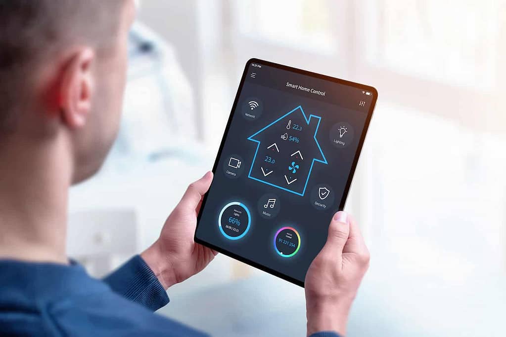 window energy ratings controlling home energy air and temperature with smart application on tablet