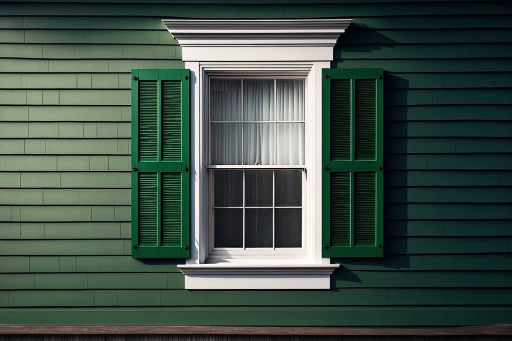 double hung windows with green exterior