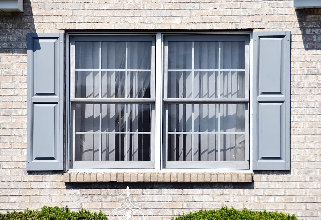 Window with Shutters prairie style window grids