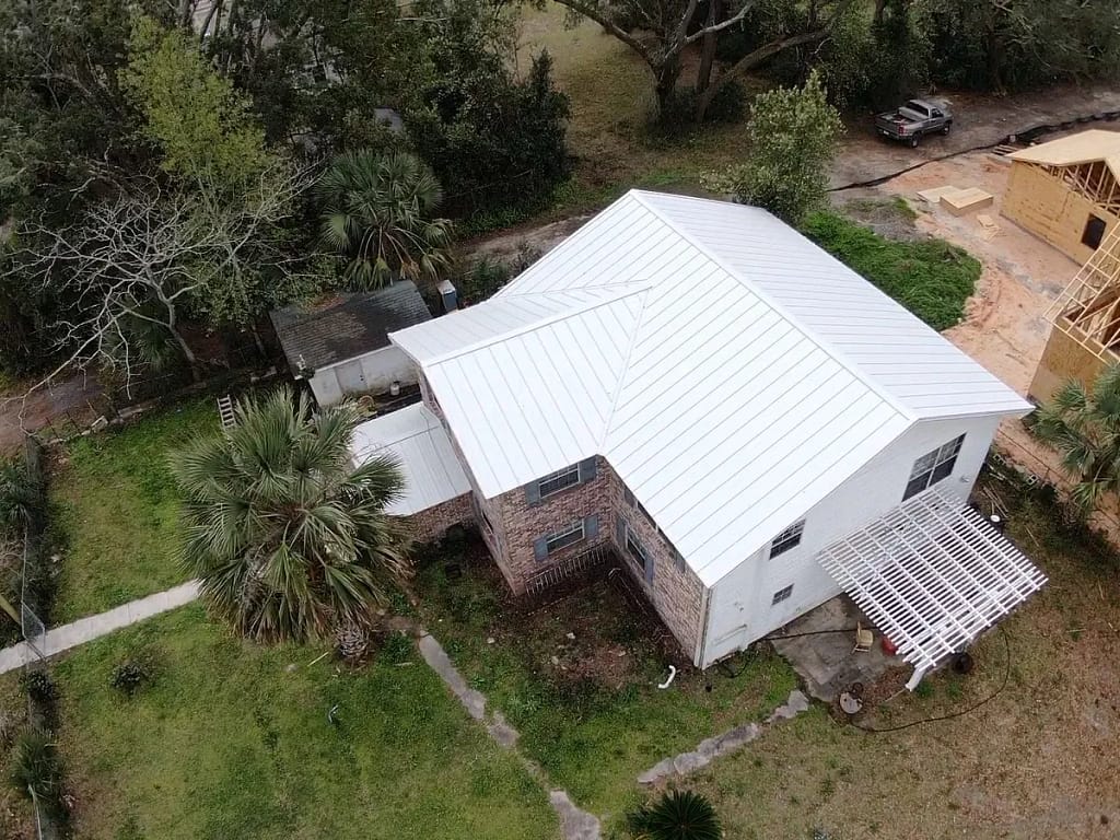a newly installed metal roof by Certified Roofing Solutions in Panama City, FL