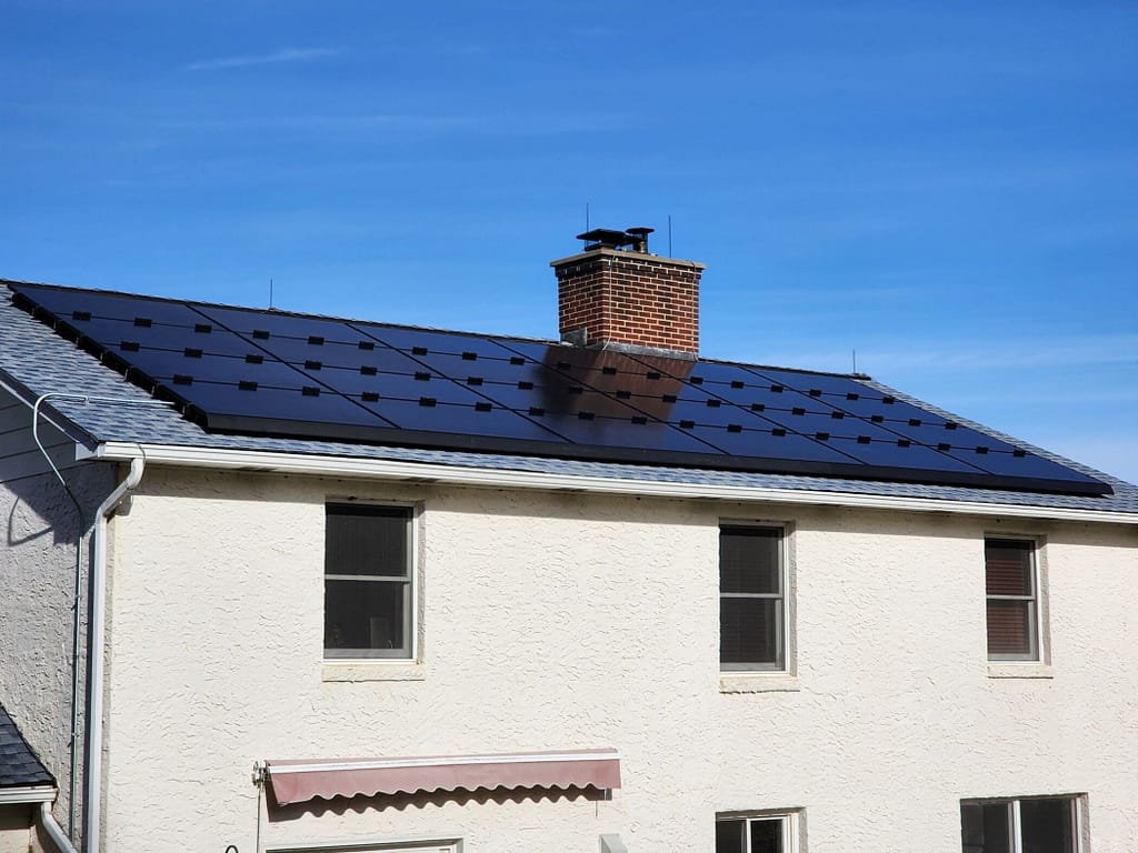 Solar roofing project completed by O'Donnell Roofing.