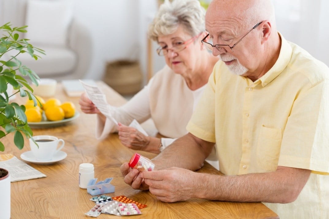 Seniors taking medication