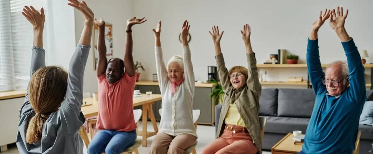 chair workouts for seniors arm stretches