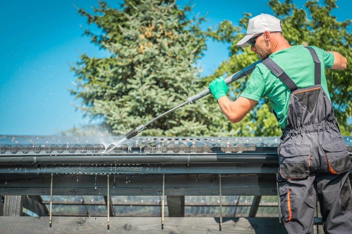 powerwashing gutters