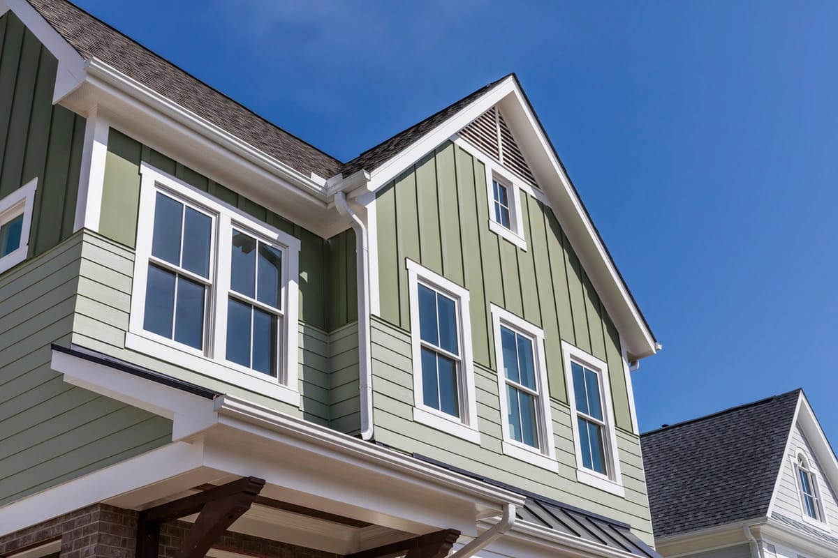 green siding on a home