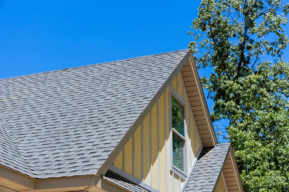 shingles on a yellow roof