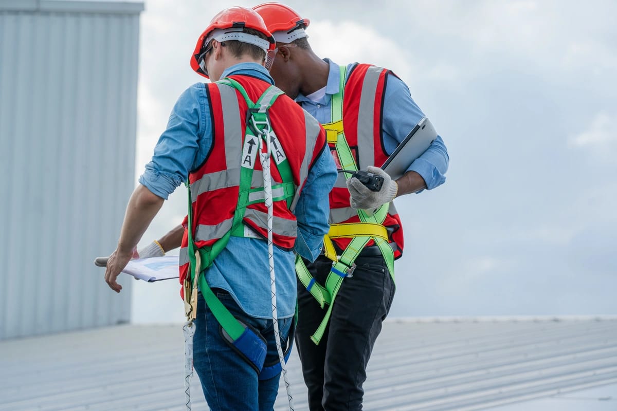inspecting a commercial roof