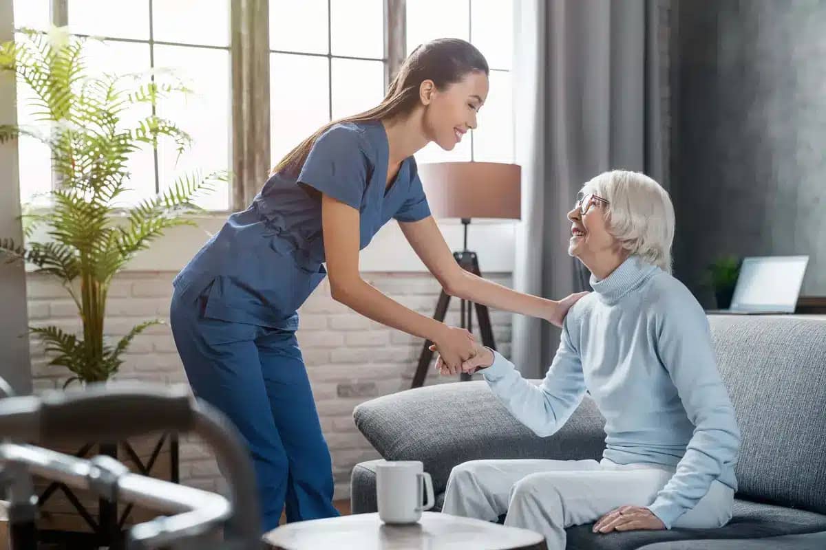 attendant performs assisted living checklist for quality care