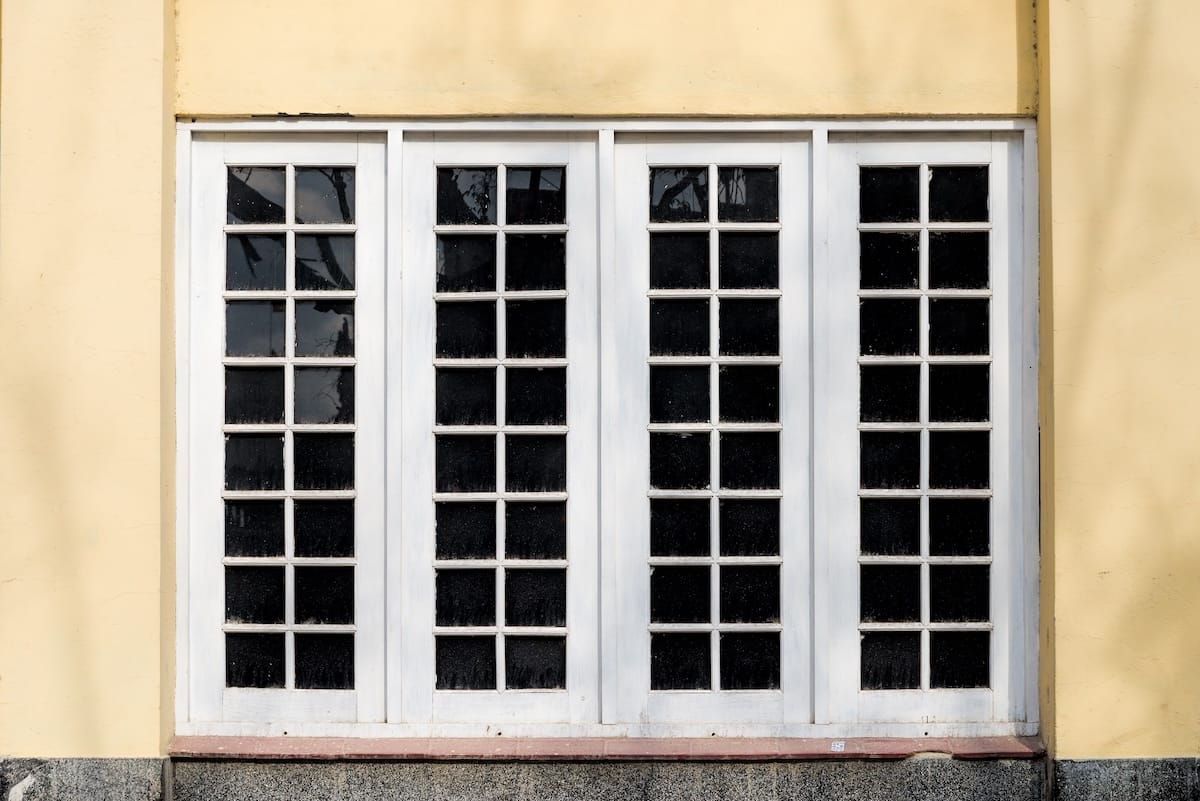 Large wooden window.